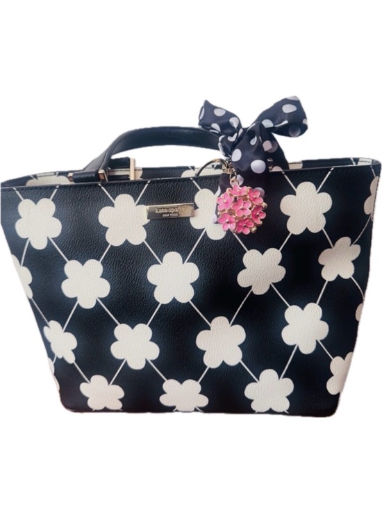 kate spade Handbags - Kate Spade B/W Floral Grant Street Novelty Tote w/ Charm Scarf Gold Hardware NWT